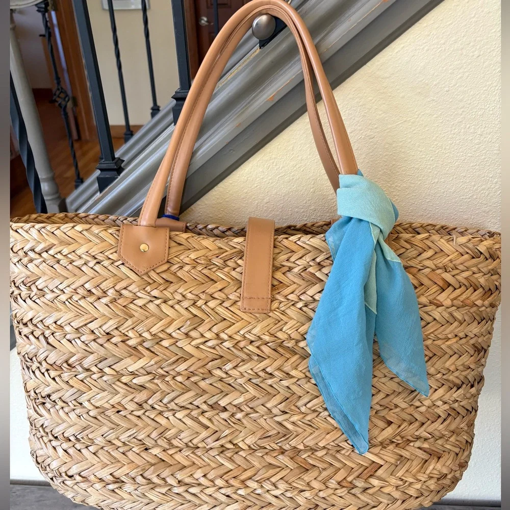 Two-Tone Blue and Sea Green Scarf